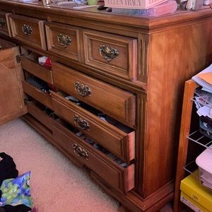 Vintage wooden night stands and dresser
